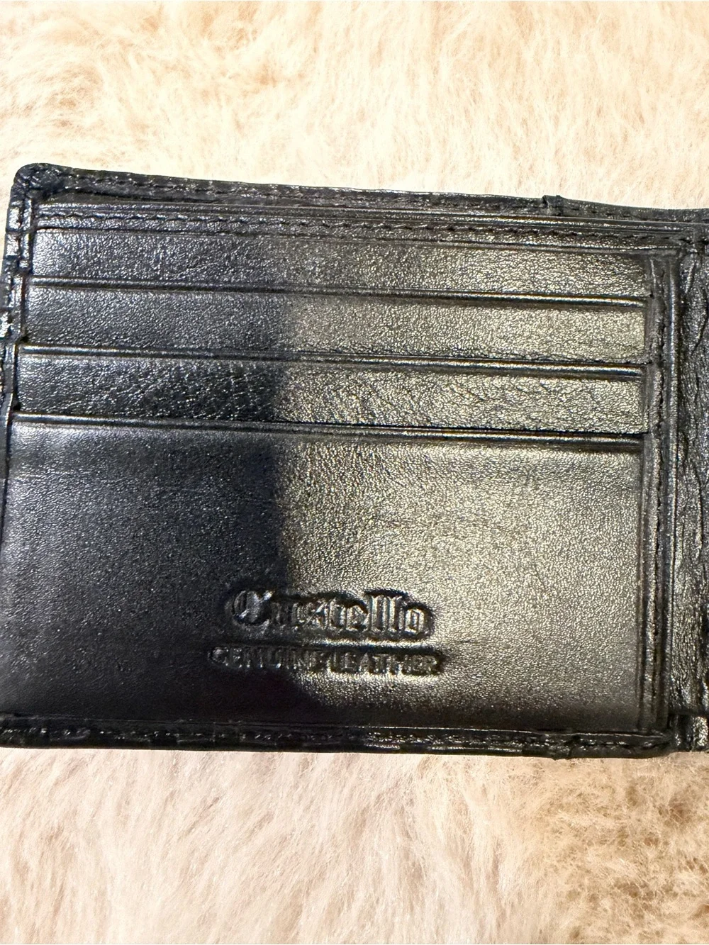 Castello Leather Black Card Sleeve Wallet